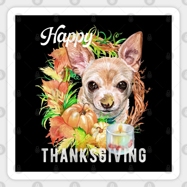 Chihuahua Dog Owner Thanksgiving Celebration Harvest Theme Sticker by Sniffist Gang